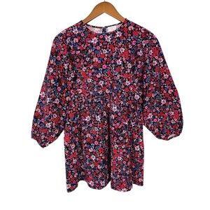 NWT Crewcuts Floral Corduroy Puff-Sleeve Dress Size 12